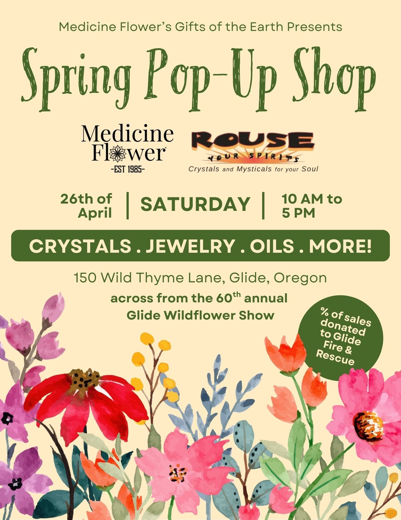 Spring Popup Show Spring Pop-Up Shop with Rouse Your Spirits | Glide, Oregon – Medicine ...